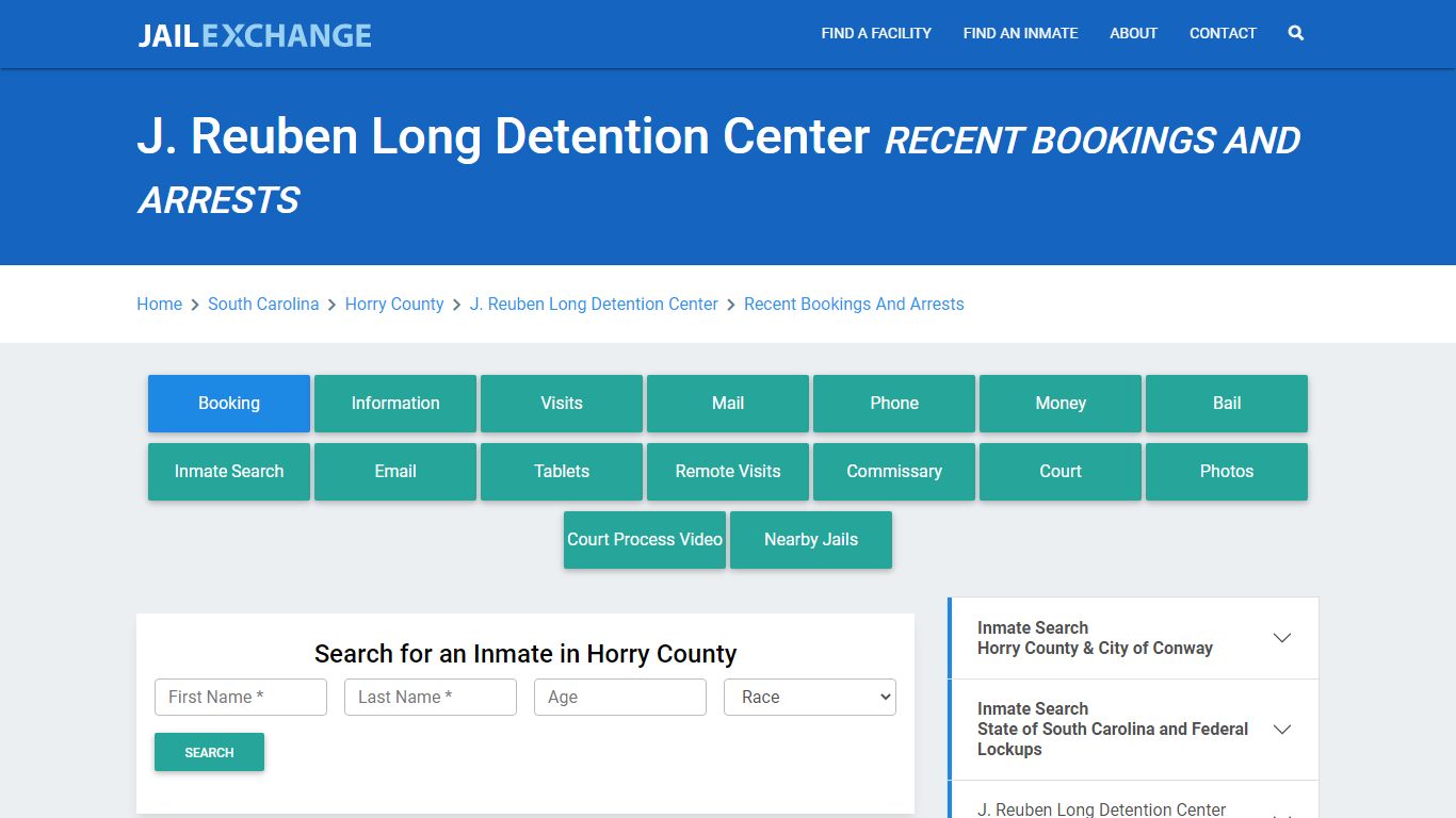 J. Reuben Long Detention Center Recent Bookings And Arrests - Jail Exchange